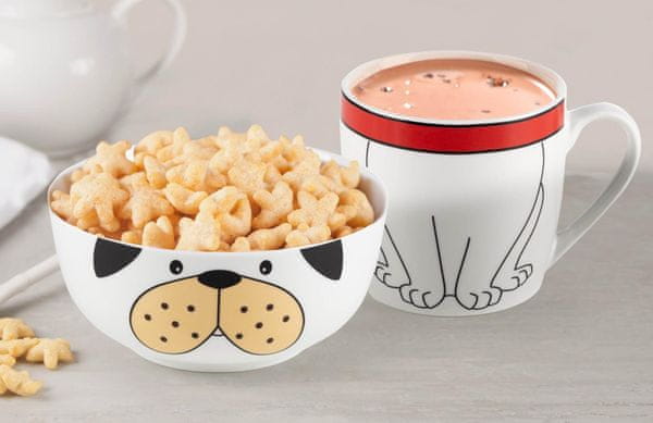 Rosmarino otroški porcelanast komplet za zajtrk, 2-delni, pes