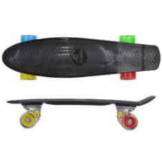 Enero Pennyboard deska 56 cm z LED kolesi, BLACK RAINBOW S-124