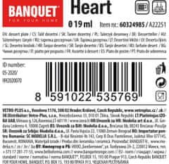 Banquet Heart desertni krožnik, bordo rdeč, 19 cm