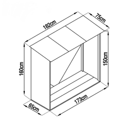 IWHOME Jekleni Skladiščni Nadstrešek za Drva HESTIA CW-A Antracit 160x182x75 cm
