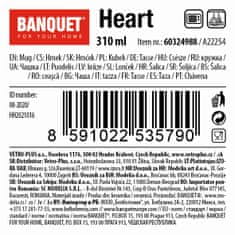 Banquet Heart keramična skodelica, 310 ml, roza