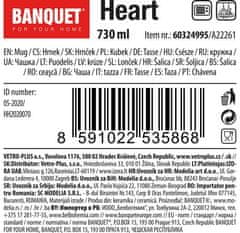 Banquet Heart jumbo keramična skodelica, 730 ml, bordo rdeča