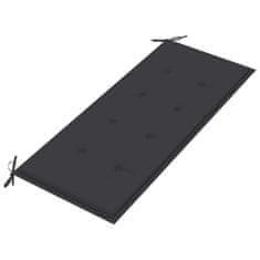 Vidaxl Klop Batavia z antracitno blazino 120 cm trdna tikovina