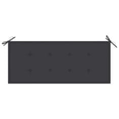 Vidaxl Klop Batavia z antracitno blazino 120 cm trdna tikovina