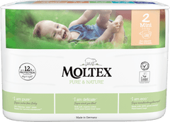 MOLTEX MOLTEX Pure Plenice & Nature Mini 3-6 kg - ekonomično pakirane (4 x 38 kos)