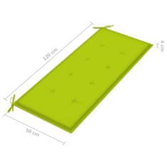 Vidaxl Vrtna klop za 2 osebi z blazino 120 cm trden evkaliptus