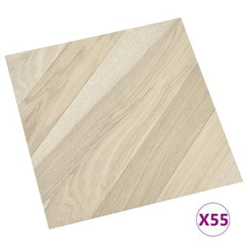 Vidaxl Samolepilne talne plošče 55 kosov PVC 5,11 m2 bež črtaste