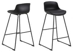 Design Scandinavia Barski stolčki Tina (SET 2 kosa), plastika, črni