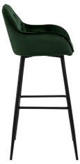 Design Scandinavia Brooke barski stolčki (SET 2 kosa), tkanina, temno zelena