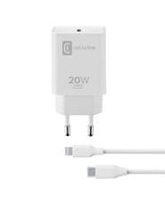 CellularLine hišni polnilec USB-C s kablom za iPhone 8, 20W, bel
