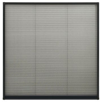 Vidaxl Plise komarnik za okna aluminij antraciten 120x120 cm