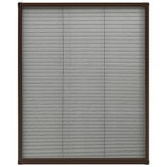 Greatstore Plise komarnik za okna aluminij rjav 80x100 cm