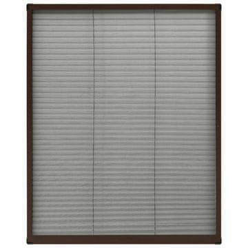 Vidaxl Plise komarnik za okna aluminij rjav 80x100 cm