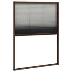 Greatstore Plise komarnik za okna aluminij rjav 80x120 cm