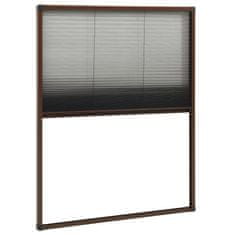 Greatstore Plise komarnik za okna aluminij rjav 80x100 cm