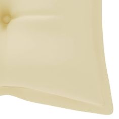 Greatstore Klop Batavia s kremno belo blazino 120 cm trdna tikovina
