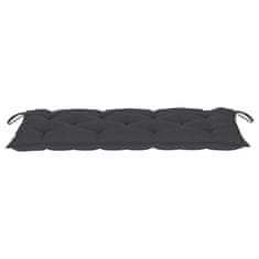 Vidaxl Vrtna klop za 2 osebi z blazino 120 cm trden evkaliptus