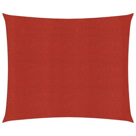 Greatstore Senčno jadro 160 g/m2 rdeče 2,5x2,5 m HDPE