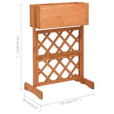 Vidaxl Vrtno cvetlično korito z mrežo oranžno 45x30x74 cm les jelke