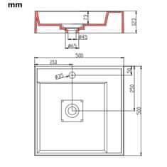 Vidaxl Umivalnik 50x50x12,3 cm liti mineral/marmor bel