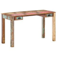Vidaxl Pisalna miza 130x55x76 cm iz trdnega predelanega lesa