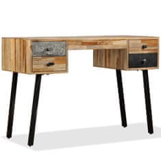 Vidaxl Pisalna miza iz masivne predelane tikovine 110x50x76 cm