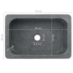 Vidaxl Umivalnik 45x30x15 cm rečni kamen črn
