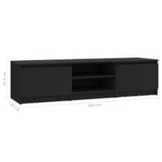 shumee TV omarica črna 140x40x35,5 cm iverna plošča