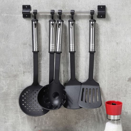 Vidaxl HI 6-delni komplet kuhinjskih pripomočkov, črna in srebrna