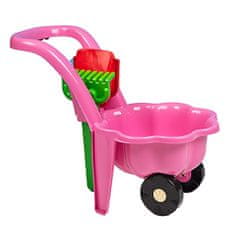 BAYO Otroško vrtno kolo z lopato in grabljami Daisy roza