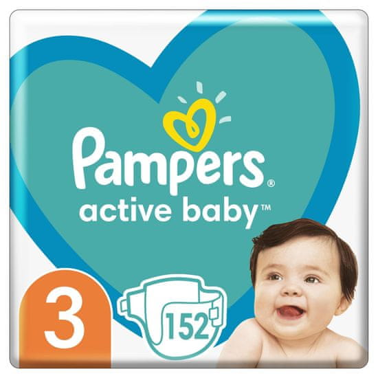 Pampers plenice Active Baby Mega Pack, velikost 3, 152 kosov, 6 - 10 kg