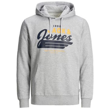 Jack&Jones Plus Moška jopica JJELOGO SWEAT 12173959 Light Grey Melange