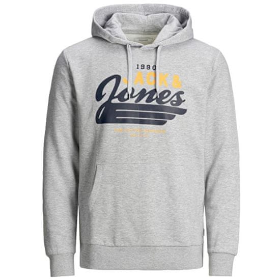 Jack&Jones Plus Moška jopica JJELOGO SWEAT 12173959 Light Grey Melange