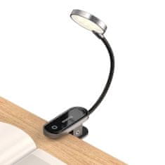 BASEUS Mini LED Reading svetilka s sponko, siva