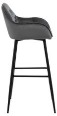 Design Scandinavia Brooke barski stolčki (SET 2 kosa), tkanina, temno siva