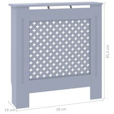 Greatstore Pokrov za radiator siv MDF 78 cm