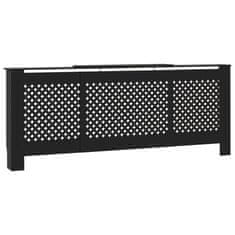 Greatstore Pokrov za radiator črn MDF 205 cm