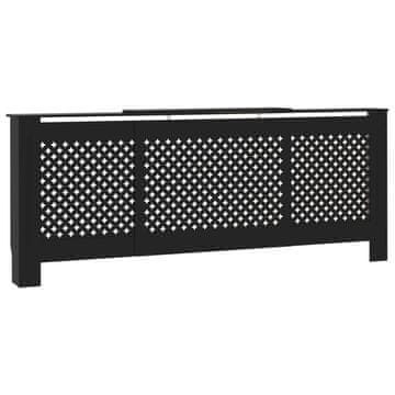 Vidaxl Pokrov za radiator črn MDF 205 cm