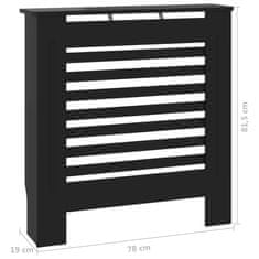 shumee Pokrov za radiator MDF črn 78 cm