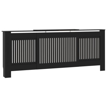 Vidaxl Pokrov za radiator črn MDF 205 cm