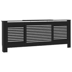 Greatstore Pokrov za radiator črn MDF 205 cm