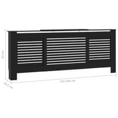 Vidaxl Pokrov za radiator črn MDF 205 cm