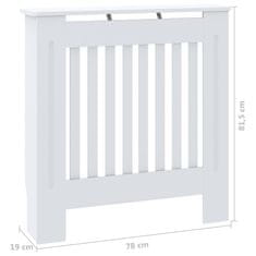 Greatstore Pokrov za radiator MDF bel 78 cm