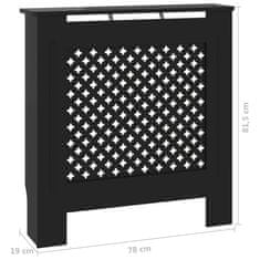 Vidaxl Pokrov za radiator MDF črn 78 cm