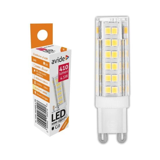 Avide LED žarnica - sijalka G9 4.5W 220V nevtralno bela 4000K