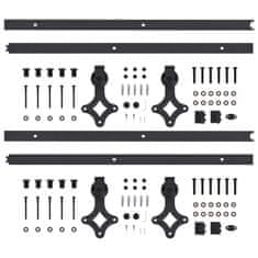 Vidaxl Komplet opreme za drsna vrata 2 kosa 183 cm jeklo črne barve