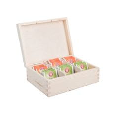 Čisté dřevo CleanWood Lesena škatla za čaj (6 predelkov)
