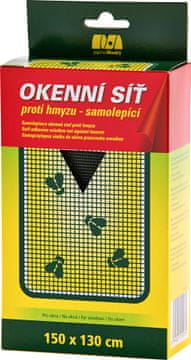 Mreža za okna 150 x 130 cm črna samolepilna