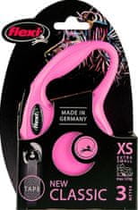 Trixie FLEXI Classic NEW XS povodec 3m/12kg roza