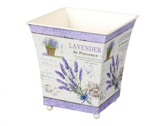 NOHEL GARDEN Pokrov za cvetlični lonec LAVENDER DE PROVENCE kovinski 16x16x18cm